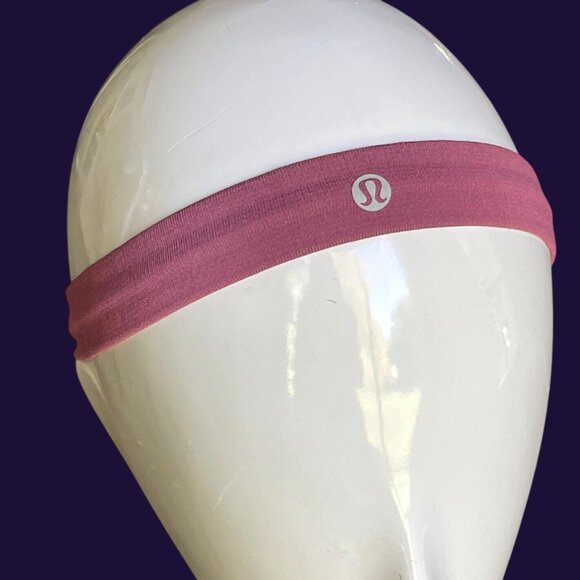 Lululemon Cardio Cross Trainer 1" Skinny Pink Mauve Hair Headband Sweatband - Picture 1 of 1
